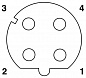 Встраиваемый разъем (розетка) шинной системы-SACCBP-FSD-4CON-PG9/5,0-933SCO