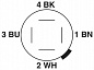 Коробка датчика и исполнительного элемента-SACB 8-4 L QO-0,34 PUR/