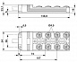 Коробка датчика и исполнительного элемента-SACB-8/16-L-5,0PUR SCO P NPN